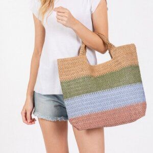 Multi Color Stripe Tote Bag